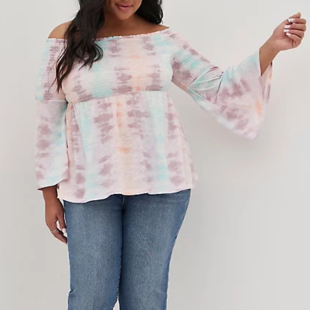 Torrid smocked the dye blouse NWT
